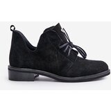 Zazoo 2959 Suede Oxfords Lace Up Flat Heel Black | shoptok.hr