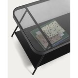 Kave Home Črna mizica s stekleno mizno ploščo 45x90 cm Duilia – | Shoptok.si