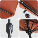  Vrtni suncobran Terakota 294 x 150 x 223 cm Poliester i čelik | shoptok.hr