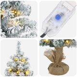Mini božićno drvce zasnježeno 90 cm 50 LED lampica Topla bijela | shoptok.hr