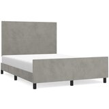 The Living Store Posteljni okvir z vzglavjem svetlo siv 140x190 cm žamet - Posteljni Okvir Z Vzglavjem, (21488549) | Shoptok.si