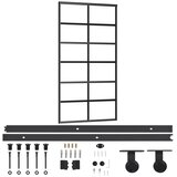  Klizna vrata s priborom ESG staklo i aluminij 102 x 205 cm | shoptok.hr