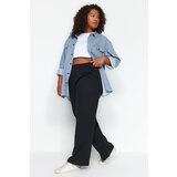 Trendyol Curve Black Thick Wide-Cut Sweatpants cene