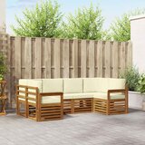  Set vanjskih sofa 6 kom. Prirodna i krem Smeđa 245 x 128,5 x 73 cm | shoptok.hr