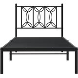  Metalni okvir za krevet s uzglavljem crni 80x200 cm | shoptok.hr