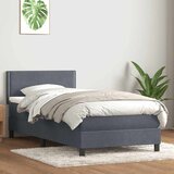 vidaXL Box spring krevet s madracem tamnosivi 90x220 cm baršunasti | shoptok.hr