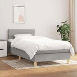  Box spring postelja z vzmetnico svetlo siv 100x200 cm blago, (20726629) Cene