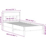  Okvir kreveta bez madraca voštano smeđi 90 x 200 cm od borovine | shoptok.hr