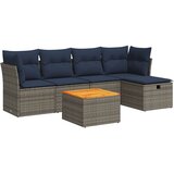  6-dijelni set vrtnih sofa od poliratana s jastucima sivi | shoptok.hr