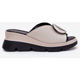 S. BARSKI Ladies Leather Sandals With Decoration Beige S.Barski | Shoptok.si
