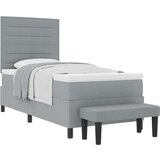  Box Spring Bed z vzmetnico in klopjo Svetlo siva 90x200 cm Tkanina, (22081176) | Shoptok.si