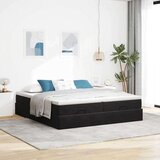 vidaXL Otomanski posteljni okvir z vzmetnicami črn 200x200cm žamet | Shoptok.si