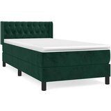 Box spring krevet s madracem tamnozeleni 90x200 cm baršunasti | shoptok.hr