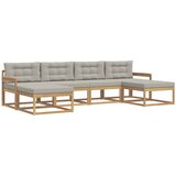  Set vanjskih sofa 6 kom. Bijela i svjetlosiva Smeđa 329 x 162,5 x 73 cm | Shoptok.si
