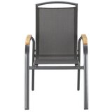 Ambia Garden STOL tikovina aluminij antracit, črna | Shoptok.si