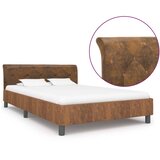  Okvir za krevet od umjetne brušene kože smeđi 120 x 200 cm | shoptok.hr