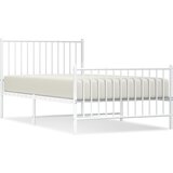 The Living Store Kovinski posteljni okvir z vzglavjem in vznožjem bel 100x190 cm - Posteljni Okvir, (21531469) | Shoptok.si