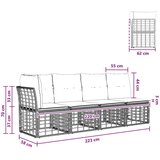  4-sedežni vrtni kavč z levim naslonom 4 pcs Naravna poli ratan, (5000240809) | Shoptok.si
