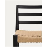 Kave Home Crna/u prirodnoj boji barska stolica od punog hrasta (visine sjedala 65 cm) Analy – | shoptok.hr