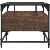  Stolić sa staklenom površinom boja hrasta 98,5x50x45 cm čelik | shoptok.hr