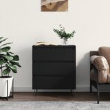 vidaXL Komoda črna 60x35x70 cm inženirski les Cene