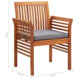  3-dijelni vrtni blagovaonski set s jastucima bagremovo drvo | shoptok.hr