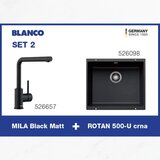 Blanco SET 2 (ROTAN 500-U crna sudopera + MILA Black Matt slavina) Cene