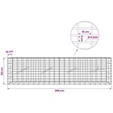  Gabion s žicom debljine 5 mm i mrežom 5x10 cm 200x10x50 cm - 10 cm 50 cm 200 cm | shoptok.hr