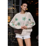 Bigdart 15824 Oversize Poncho Sweater - White