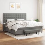  Krevet s oprugama i madracem tamnosivi 200 x 200 cm od tkanine | shoptok.hr