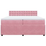  Krevet s oprugama i madracem ružičasti 200x200 cm baršunasti | shoptok.hr