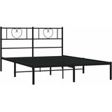  Metalni okvir za krevet s uzglavljem crni 150x200 cm | shoptok.hr