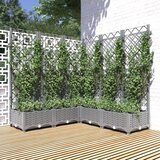 vidaXL cvetlično korito z oporno mrežo svetlo sivo 120x120x121,5 cm pp Cene