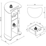 MID.YOU Stoječi Pult Redola M, Beton | Shoptok.si