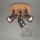 BRILONER 2872-035 - LED spot svetiljka SPOTLIGHT 3xGU10/5W/230V braon | Eponuda.com