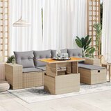  6-dijelni set vrtnih sofa s jastucima bež od poliratana bagrem | shoptok.hr