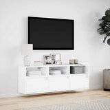  Zidni TV ormarić s LED svjetlima bijeli 130x31x45 cm | shoptok.hr