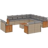  14-dijelni set vrtnih sofa s jastucima poliratan Bež | shoptok.hr