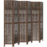 Furnova Paravan 6-delni temno rjav trden les pavlovnije, (21929672) | Shoptok.si