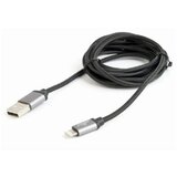 Gembird CCB-mUSB2B-AMLM-6 Lightning Premium bombažno pleten 8-polni polnilni in podatkovni kabel 1.8 m črn, (5000136446) | Shoptok.si