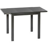 Gardenson Raztegljiva Vrtna Miza Ambia, Steklo, Aluminij, 80-120x70 | Shoptok.si