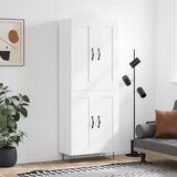 vidaXL Visoka omara bela 69,5x34x180 cm inženirski les | Shoptok.si
