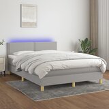 The Living Store Box spring postelja z vzmetnico LED sv. siva 140x200 cm blago - Box Spring Postelja, (21516845) Cene