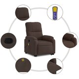  Masažni naslonjač na podizanje smeđi od mikrovlakana | shoptok.hr