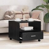 vidaXL Klubska miza Črni hrast 55 x 55 x 45 cm Konstruiran les | Shoptok.si