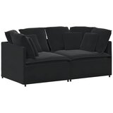  Modularna sofa s jastucima, crna, baršunasta | Shoptok.si