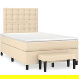 Maison Chic Box spring postelja - Vzmetna postelja z vzmetnico krem 120x200 cm blago SL1394, (21889058) | Shoptok.si