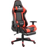  Vrtljiv gaming stol z naslonjalom za noge rdeč PVC | Shoptok.si