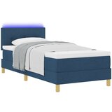 vidaXL Podložna postelja z vzmetnico in LED modra 90x200 cm blago | Shoptok.si
