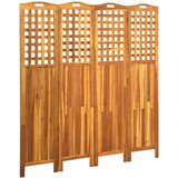 vidaXL Sobna pregrada s 4 panela 161 x 2 x 170 cm masivno drvo bagrema | shoptok.hr